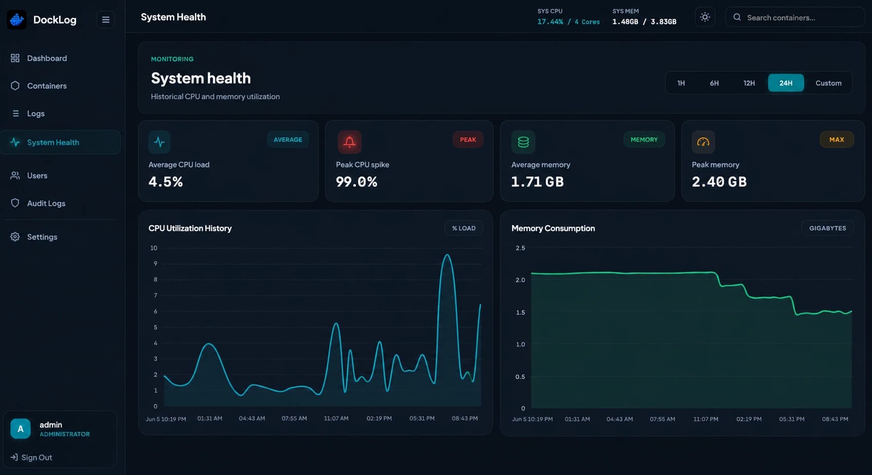 DockLog showcase screenshot 4
